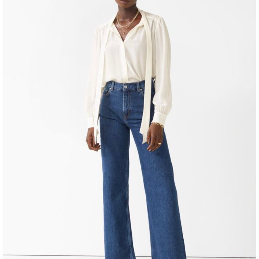 & Other Stories Blue High-Rise Wide-Leg Jeans